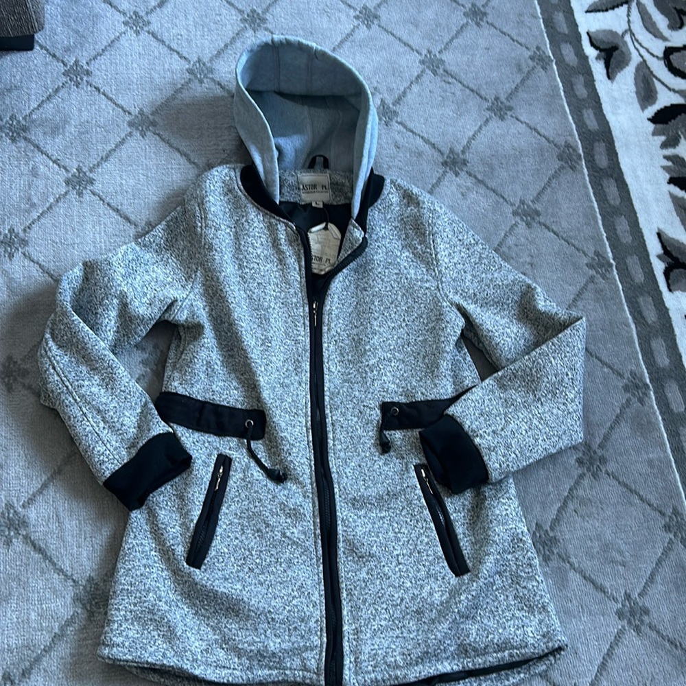 Women’s Light Gray Hooded Zip Jacket
